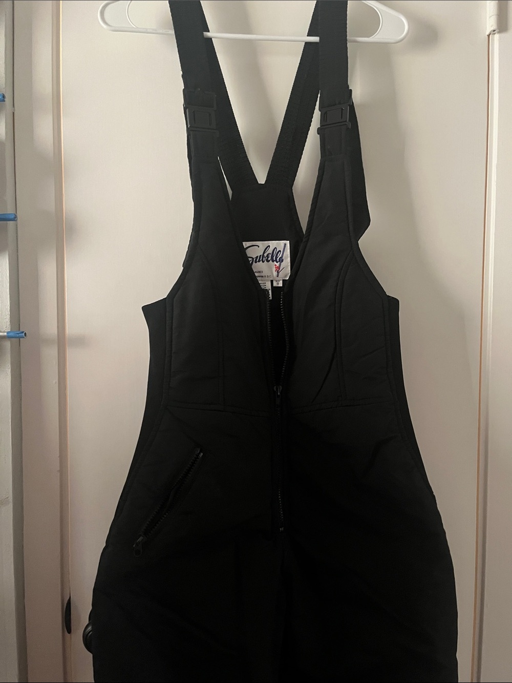Women’s Snow Bib with Adjustable Straps and zip up front.